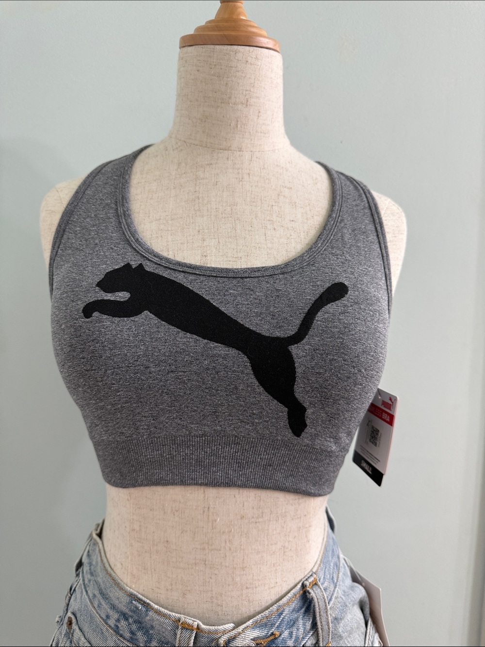 NWT Puma Sports Bra Heather Grey Strappy All Sizes Available S Thru XL